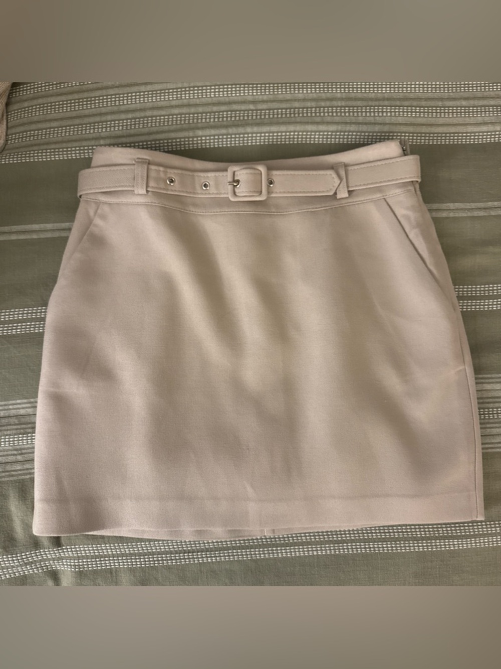 Nasty Gal Cream Mini Skirt with Belt